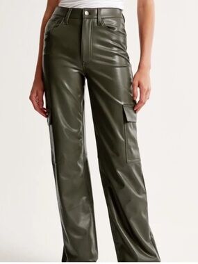 A&F Vegan Leather 90s Relaxed Cargo Pants